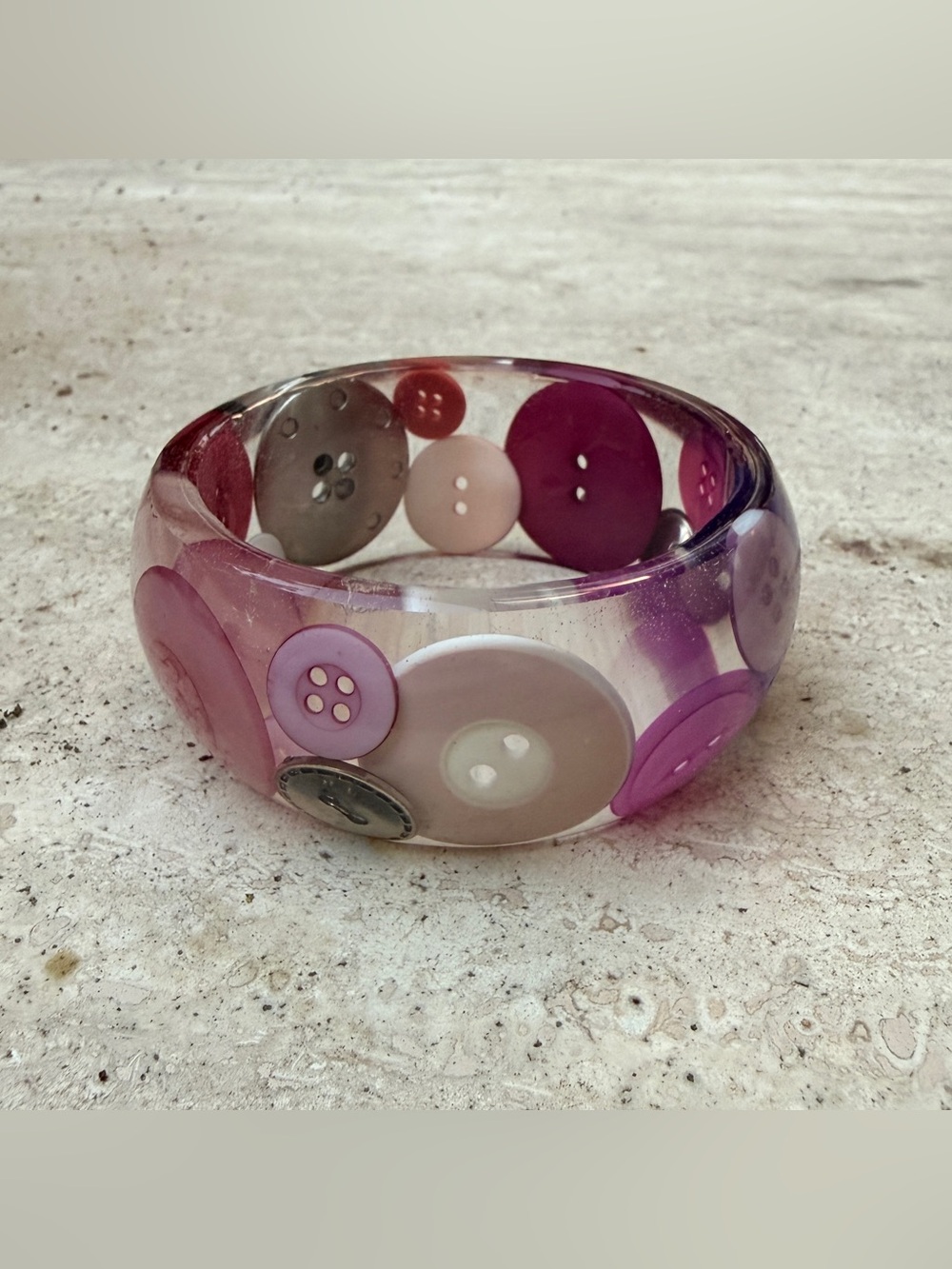 Purple and silver button bangle